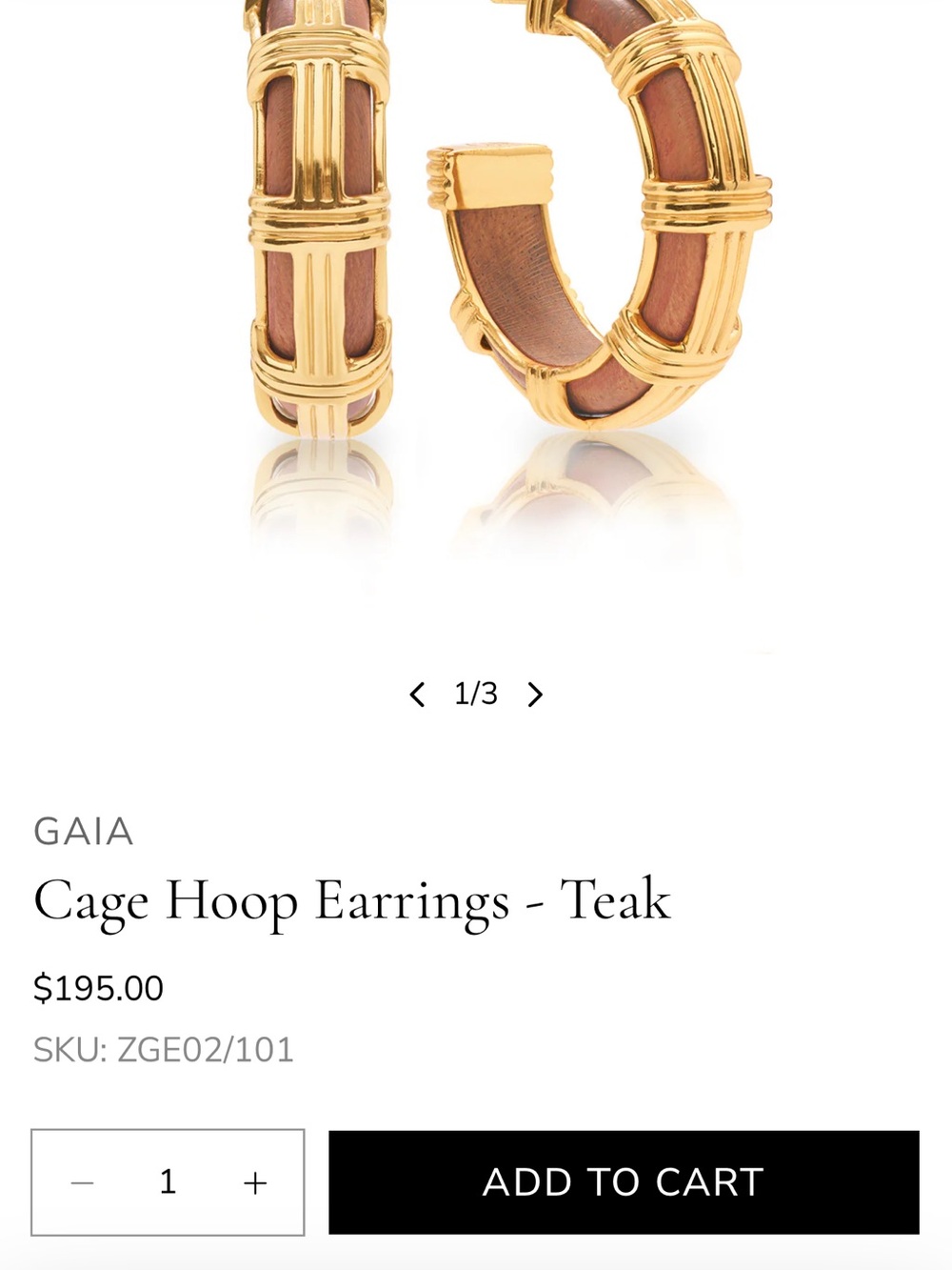Capucine DE Wulf  Cage Hoop Earrings in Teak and Gold